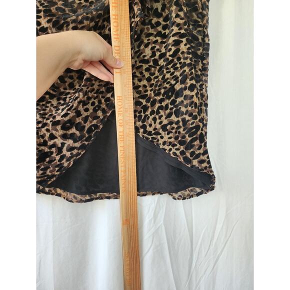 Rachel Zoe Pencil Skirt Women's M Animal Print Burnout Velvet New Mobwives Brown - Picture 4 of 9